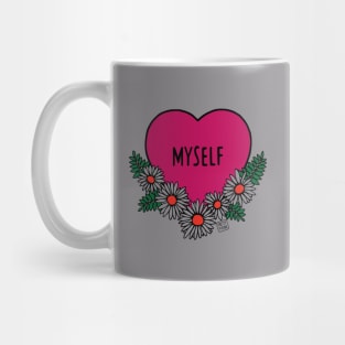 Myself Love Heart Daisies Mug